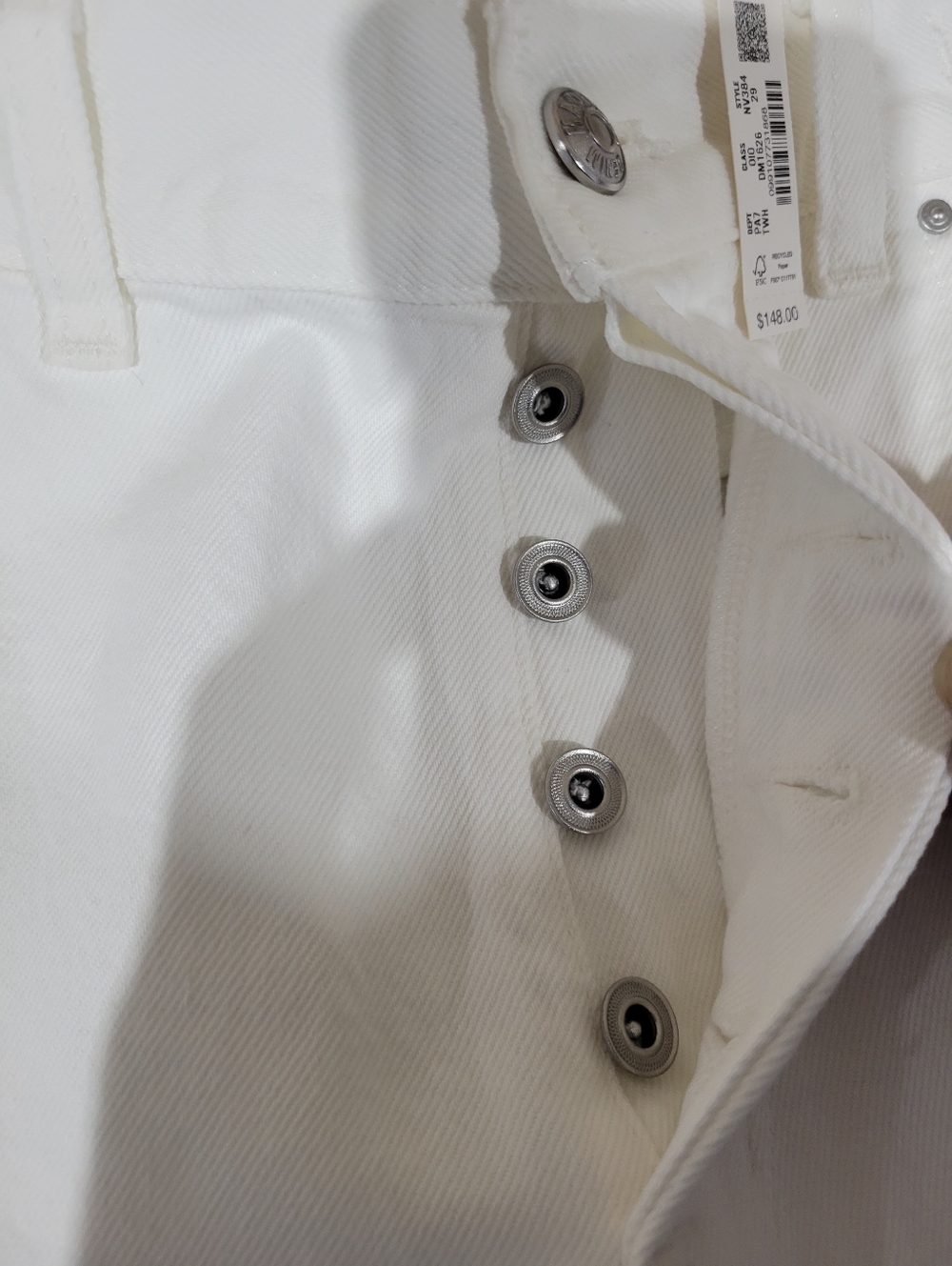 Madewell Pieced Barrel-Leg Jeans NV384 NWT Size 29 White - Picture 6 of 8